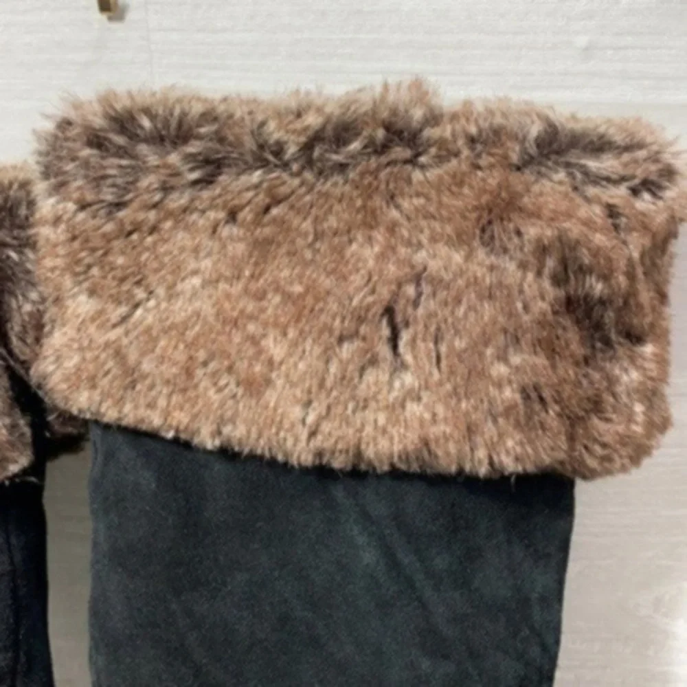 Sam Edelman Versatile Black Suede & Faux Fur Boots Size 9M